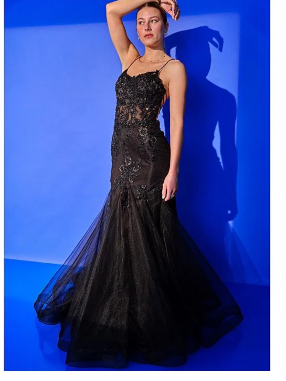 GB Mermaid Beaded Applique Lace Back Gown
$379.00 NWT size 3
